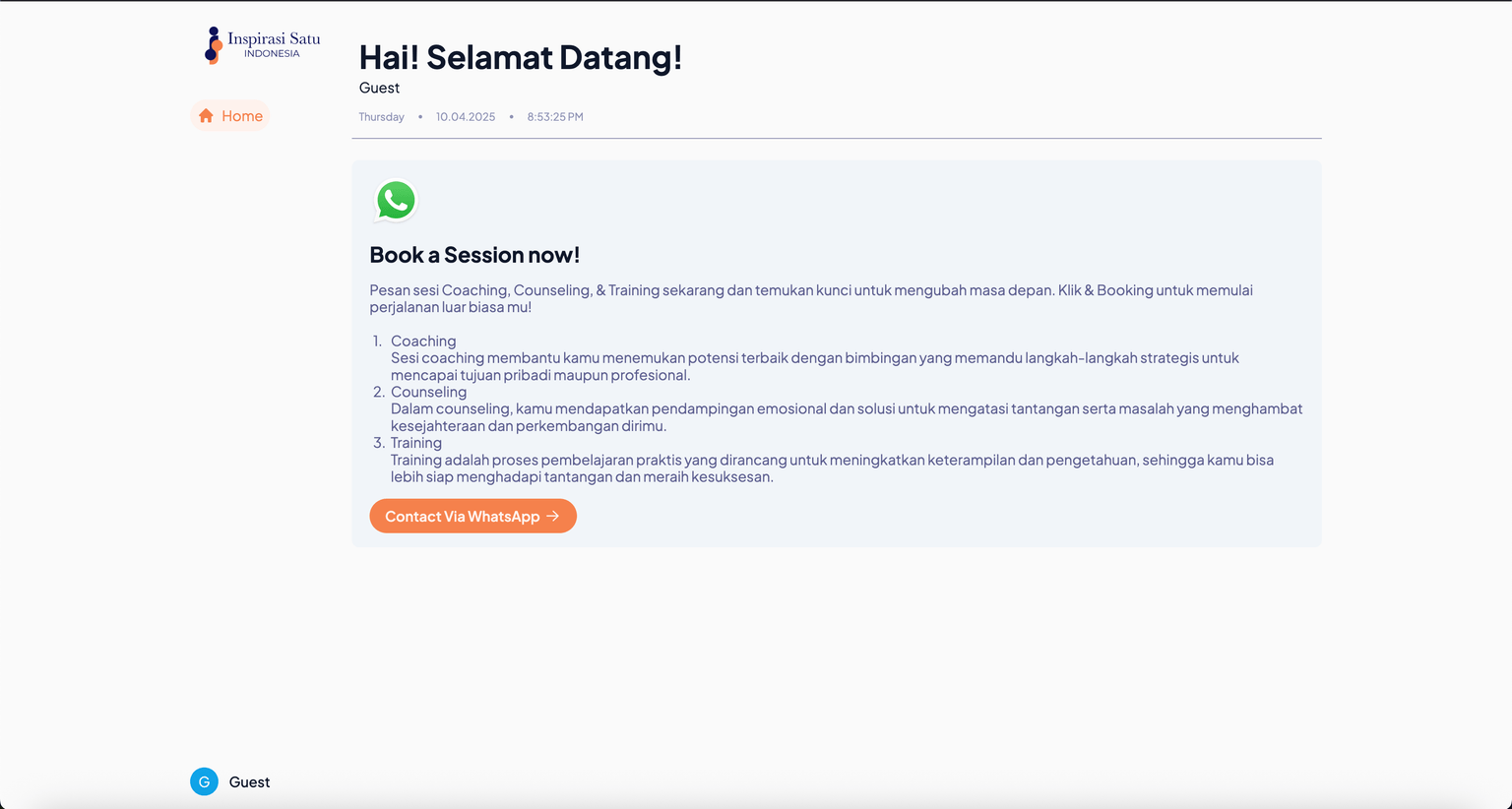 Inspirasi Satu Indonesia - User Dashboard